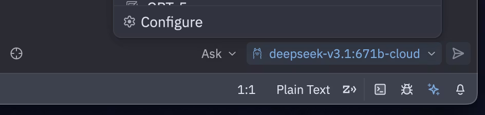 Zed star icon in bottom right corner